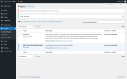 Page screenshot: Plugins ‹ Test site — WordPress