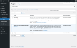 Page screenshot: Plugins ‹ Test site — WordPress