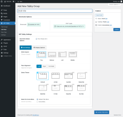 Page screenshot: WP Tabby → Add New