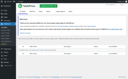 Page screenshot: TablePress