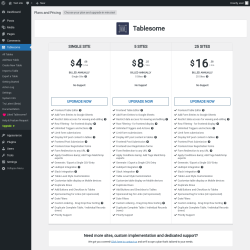 Page screenshot: Tablesome → Upgrade  ➤
