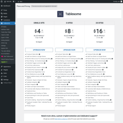 Page screenshot: Tablesome → Upgrade  ➤