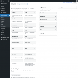 Page screenshot: Widgets ‹ Test site — WordPress