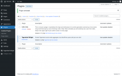 Page screenshot: Plugins ‹ Test site — WordPress