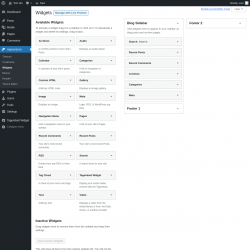 Page screenshot: Widgets ‹ Test site — WordPress