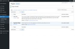 Page screenshot: Plugins ‹ Test site — WordPress