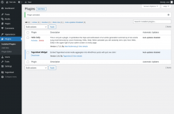 Page screenshot: Plugins ‹ Test site — WordPress