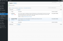 Page screenshot: Plugins ‹ Test site — WordPress