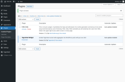 Page screenshot: Plugins ‹ Test site — WordPress
