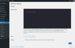 Page screenshot: Settings &rarr; TailPress