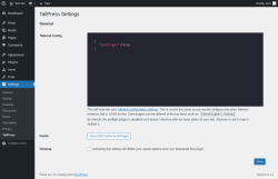 Page screenshot: Settings &rarr; TailPress