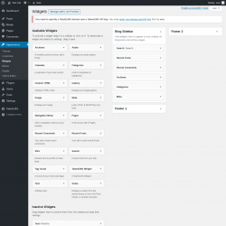 Page screenshot: Widgets ‹ Test site — WordPress