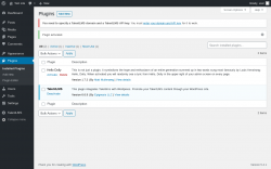 Page screenshot: Plugins ‹ Test site — WordPress