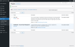 Page screenshot: Plugins ‹ Test site — WordPress