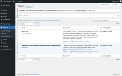 Page screenshot: Plugins &lsaquo; Test site &mdash; WordPress