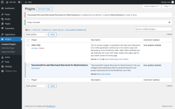 Page screenshot: Plugins &lsaquo; Test site &mdash; WordPress