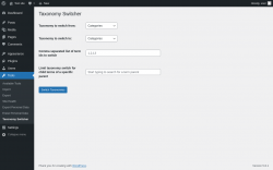 Page screenshot: Tools &rarr; Taxonomy Switcher