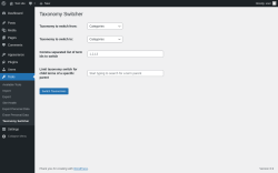 Page screenshot: Tools &rarr; Taxonomy Switcher