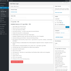 Page screenshot: TC Logo Slider → Add New Logo