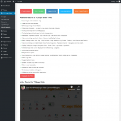 Page screenshot: TC Logo Slider → Help & Upgrade
