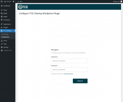 Page screenshot: TCE Sharing &rarr; Configuration