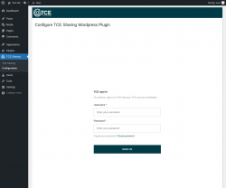 Page screenshot: TCE Sharing &rarr; Configuration