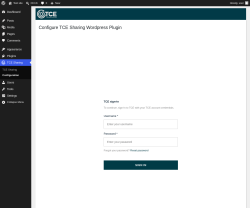 Page screenshot: TCE Sharing &rarr; Configuration