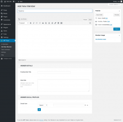 Page screenshot: WP Team → Add New Member