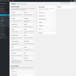 Page screenshot: Widgets ‹ Test site — WordPress
