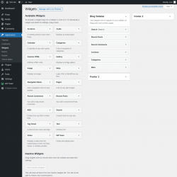 Page screenshot: Widgets ‹ Test site — WordPress