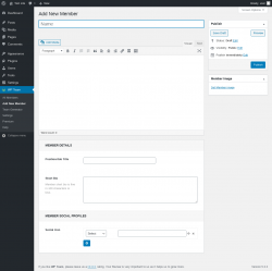 Page screenshot: WP Team → Add New Member