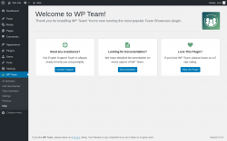 Page screenshot: WP Team → Help