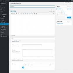 Page screenshot: WP Team → Add New Member