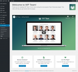 Page screenshot: WP Team → Help