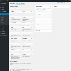 Page screenshot: Widgets ‹ Test site — WordPress