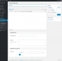 Page screenshot: WP Team → Add New Member