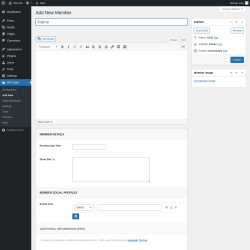 Page screenshot: WP Team → Add New