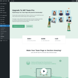 Page screenshot: WP Team → Premium