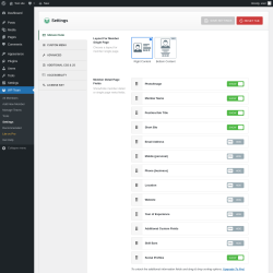 Page screenshot: WP Team → Settings