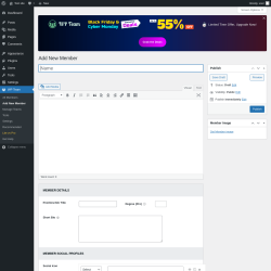 Page screenshot: WP Team → Add New Member