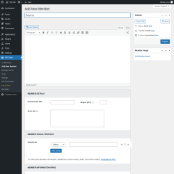 Page screenshot: WP Team → Add New Member