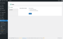 Page screenshot: WP Team → Tools