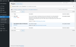 Page screenshot: Plugins &lsaquo; Test site &mdash; WordPress