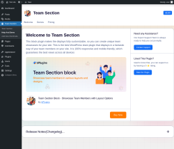 Page screenshot: Team Section &rarr; Help And Demo