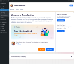 Page screenshot: Team Section &rarr; Help And Demo