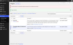 Page screenshot: Plugins &lsaquo; Test site &mdash; WordPress