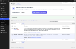 Page screenshot: Plugins &lsaquo; Test site &mdash; WordPress