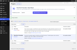 Page screenshot: Plugins &lsaquo; Test site &mdash; WordPress
