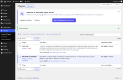 Page screenshot: Plugins &lsaquo; Test site &mdash; WordPress