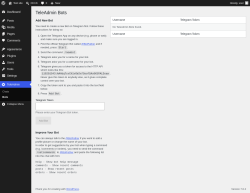 Page screenshot: TeleAdmin &rarr; Bots